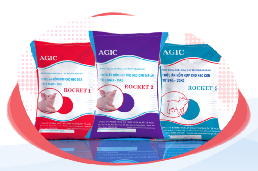 AGIC ROCKET thức ăn cho heo đầy dinh dưỡng và phát triển AGIC thức ăn cho heo đầy dinh dưỡng